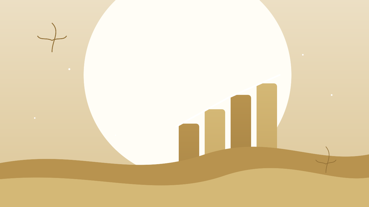 Soft abstract illustration of warm gold ascending bars suggesting organized finances and growth, with delicate botanical line accents